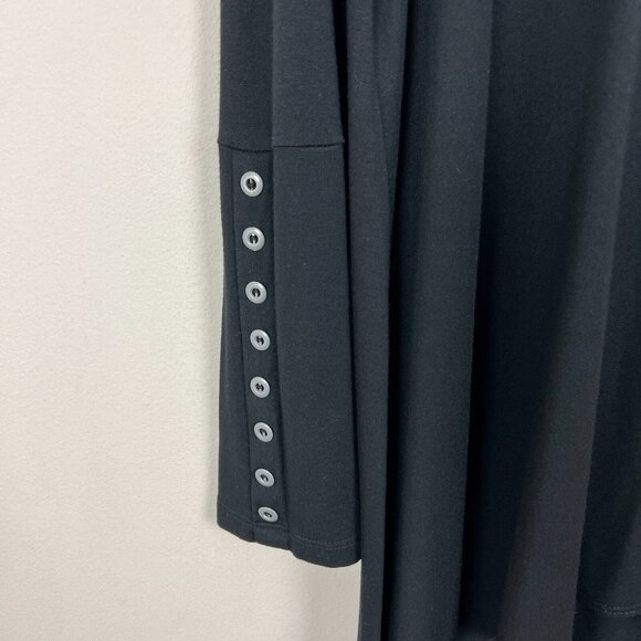 Comfy USA Tunic Top Women Large Black Long Sleeve Button Cuff High Low Lagenlook - Picture 4 of 13